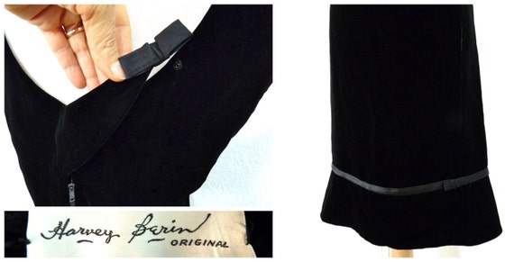 60’s Wool Short Sleeve Black Dress by Harvey Berin