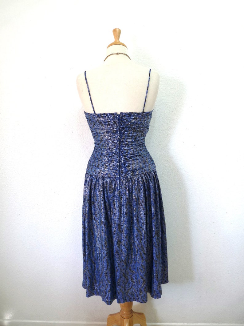 iridescent metallic glitter spaghetti strap gown