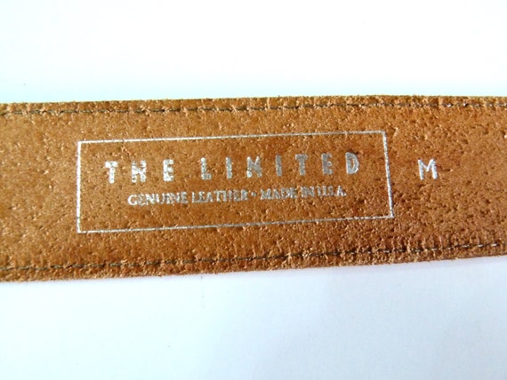 Vintage Limited Jeans Brown Leather Belt Size L Vintage Genuine Leather Belt the Limited Jeans Sings 1963  main image 2