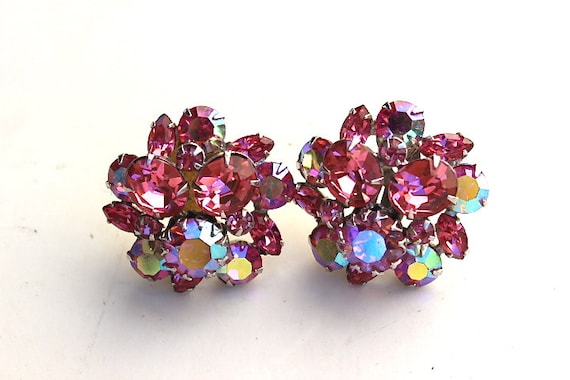 Earings 1950/'s borealis crystal clip on