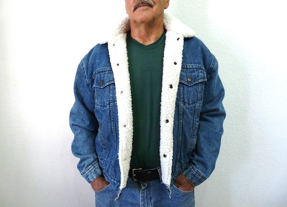 Denim Jacket Sherpa Lined Jean BJ-R Snaps Up Levis Trucker - Etsy