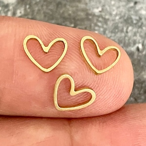 Raw Brass Heart Earring Charms: Funky Jewelry Supplies