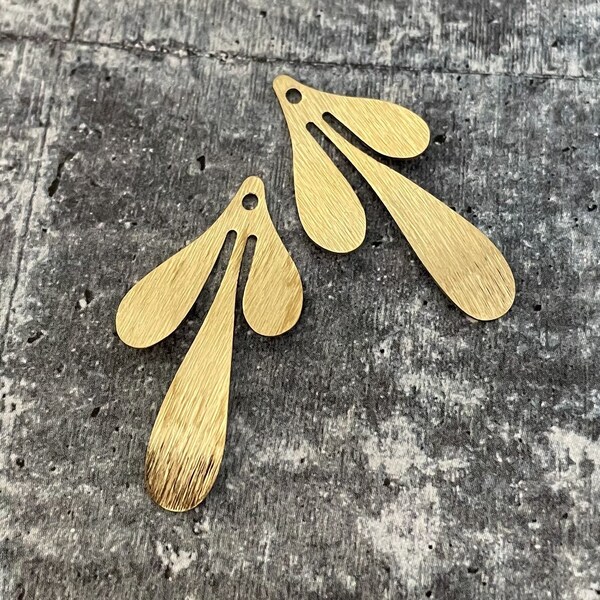 Brass Charms, Raw Brass Earring Findings. Earring Finds. Wholesale earring findings for jewelry making parts. 3078