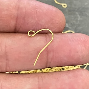 Gold Plated Earring Hooks: Brass DIY Jewelry Findings - 100 Pieces - 5007