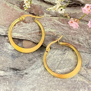 Stainless Steel Hoop Earrings with surgical steel pins.  5558