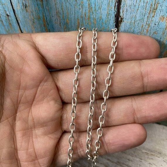 5 X 3 mm. Antique silver plated chain - 9015