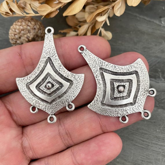 Brass and Silver Earring Findings: Handmade Jewelry Supplies - 8141