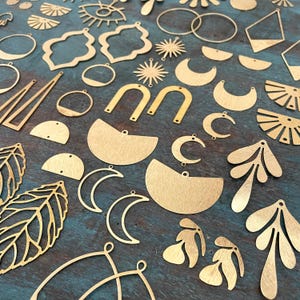 88 PCS Raw Brass Earring Findings: Jewelry Making Supplies image 3