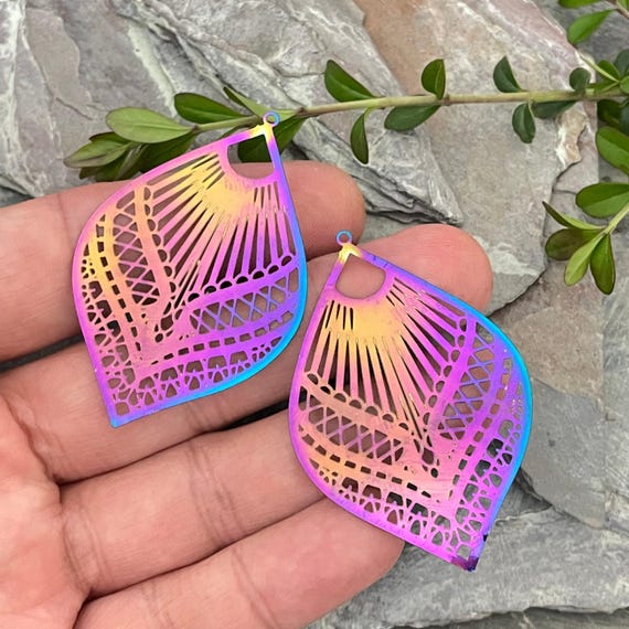 Summer Rainbow Earring Findings - Steel Charms for DIY Jewelry 2064