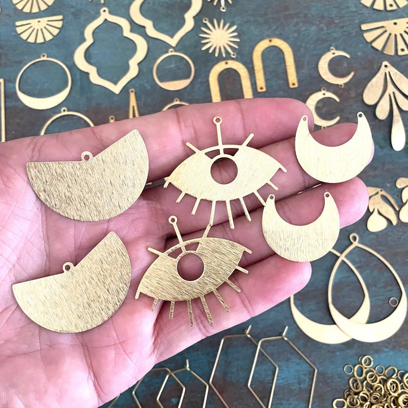 88 PCS Raw Brass Earring Findings: Jewelry Making Supplies image 4