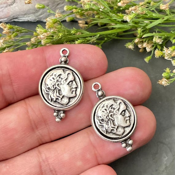 Greek Inspired Earring Drops: Raw Brass, Ethnic Jewelry Findings - 8233