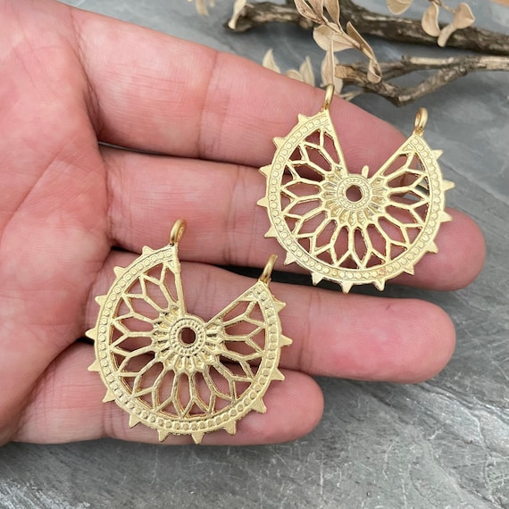 Matte Gold Bandeau Earring Charms: Bohemian Brass Findings (39X1mm)