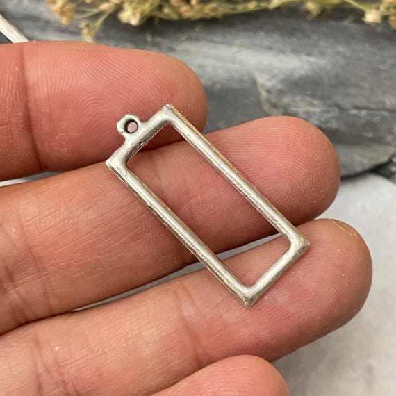 Silver Plated Earring Charms: Brass Bohemian Jewelry Making Supply - 8173