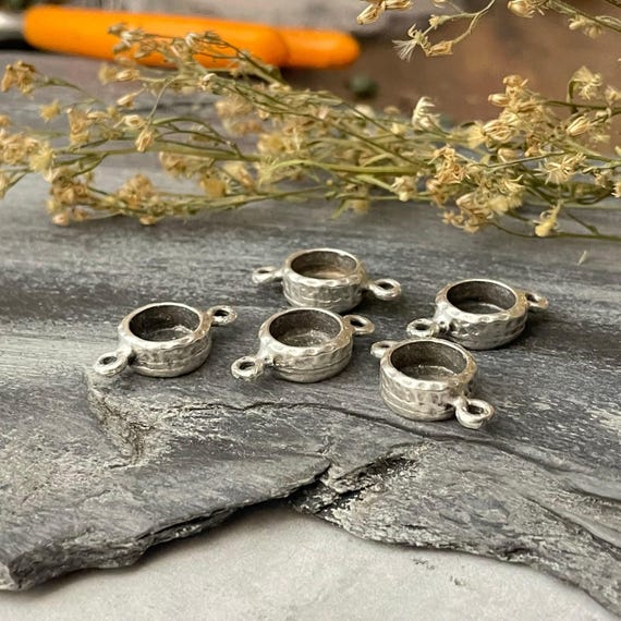 Boho Earring Bezel Settings: Resin Blanks, Charm Mountings - 5 Pieces