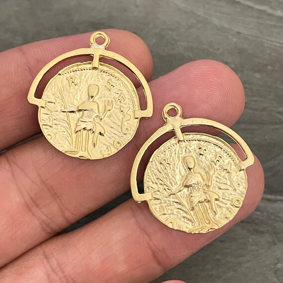 Jewelry Making Supplies Matte Gold Brass Earring Findings (20x28mm) 1084