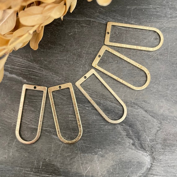 Brass Textured D Earring Charms - Raw Brass D Pendant - Earring Findings - Jewelry Making Supplies -3023