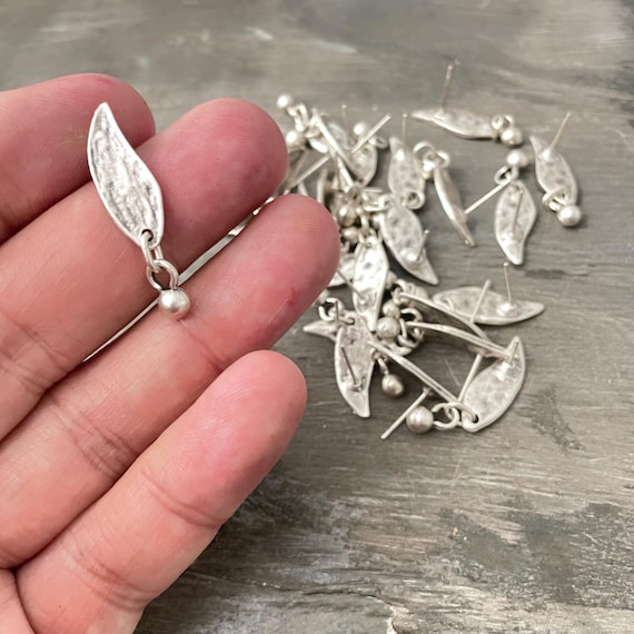 28 Pieces Silver Plated Brass Earring Hooks -  Brass Earring Charms and earring connector - Earring findings for jewelry making-5508
