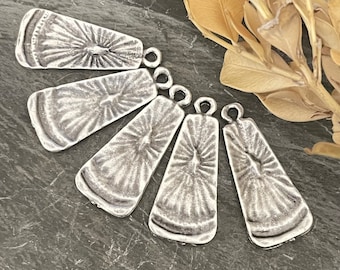 Charms for Earrings - Laser Cut Jewelry Supplies. Antique Silver,Lead and Nickel Free. 6 Pieces . 8159