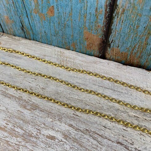 4 X 3 mm Gold plated chain small size - 9016