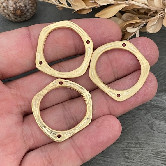 Circle Earring Findings: Matte Gold Plated - Lightweight, Durable - 1056