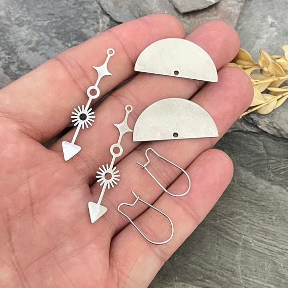 6 Pieces DIY Earring Set for Women. Design your earrings.Stainless Surgical steel earrings. 2052