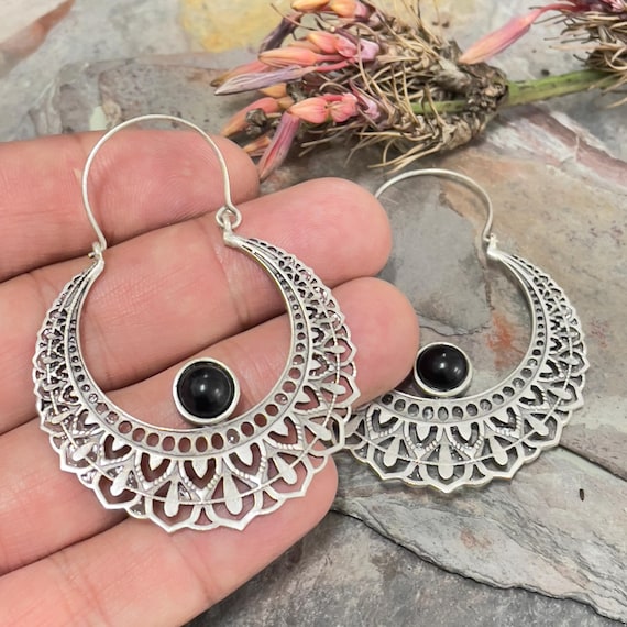 Geometric Earrings, Bohemian Jewelry,Hoop Earrings - S013