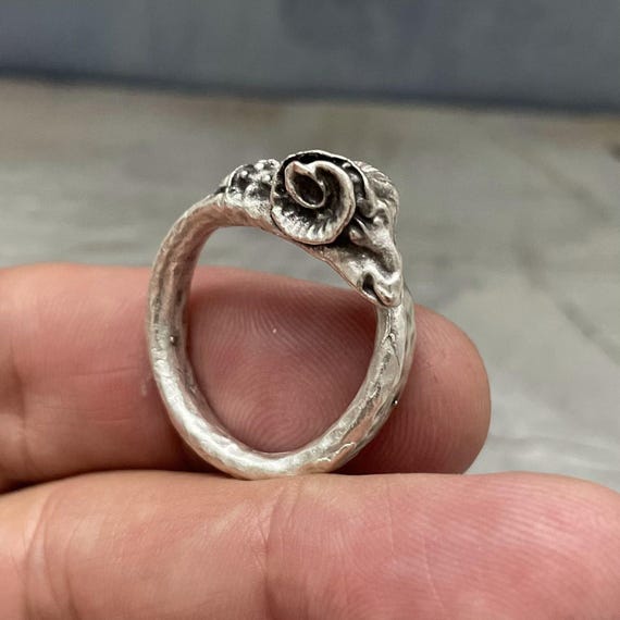 Silver Coated Brass Ring: Adjustable Boho Tribal Jewelry