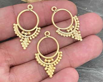 Handmade Jewelry Making.  Jewelry supplies, earrings for women. Matte Gold Brass Earring Findings. - 1045