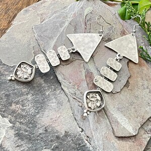 Bohemian Statement Chandelier Earrings - Silver Boho Chic Jewelry. 5005 image 6