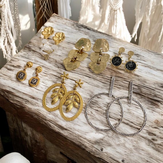 Set of 6 Bohemian Earrings - Mixed Designs - 5474