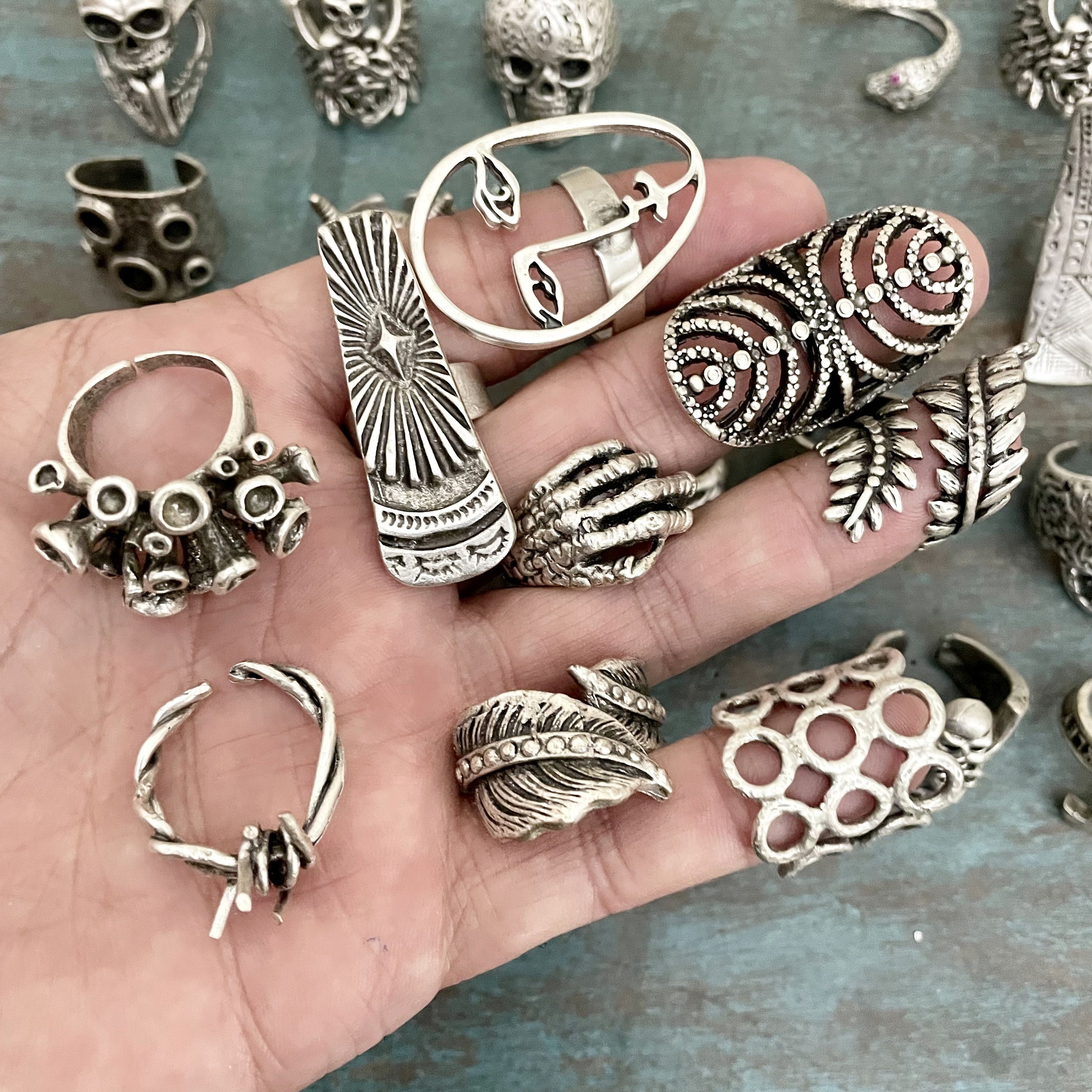 Hippie style rings best sale