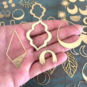 88 PCS Raw Brass Earring Findings: Jewelry Making Supplies image 8