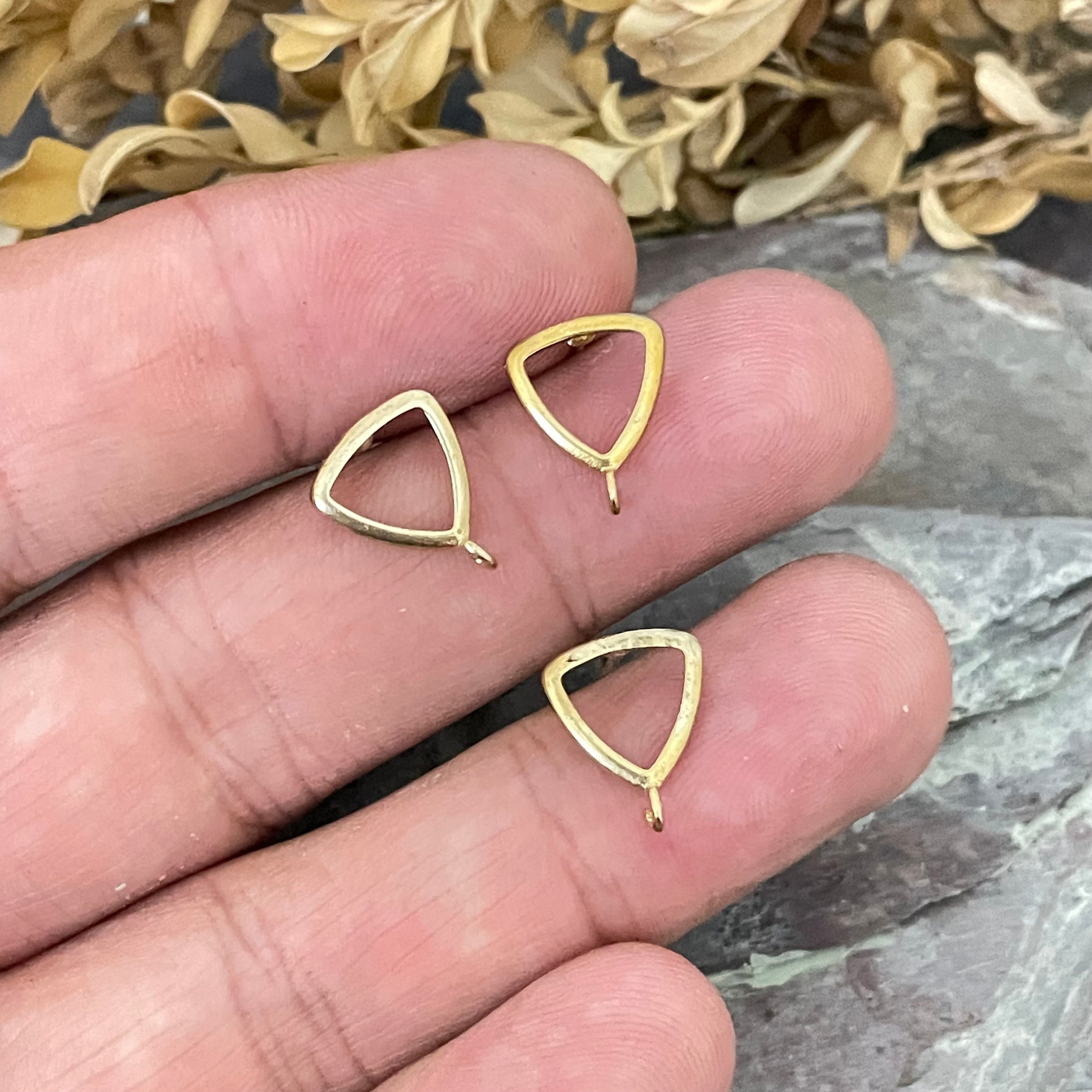 Gold Plated Brass Earring Stud Circle Earring Post Brass Earring