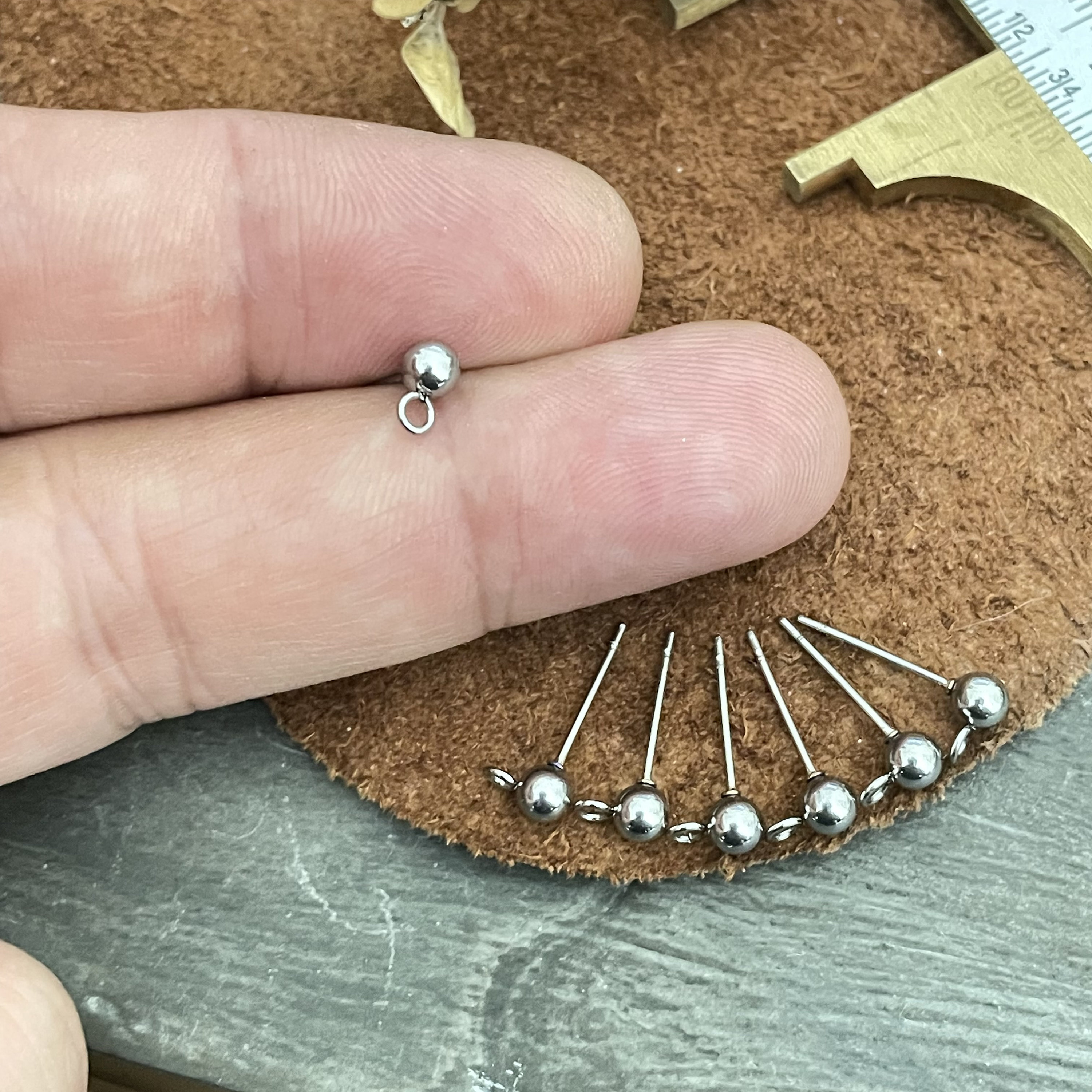 Ball post earring findings deals