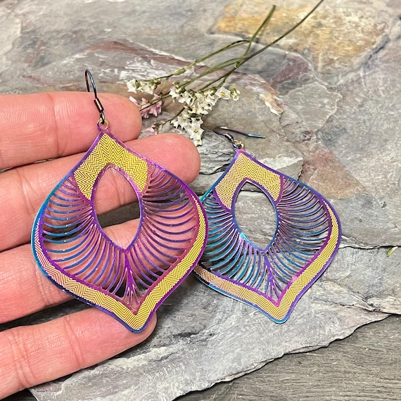 Bohemian Dangle Earrings: Geometric Art Deco Jewelry - 5475