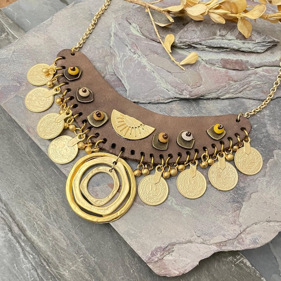 Beaded Leather Necklace: Boho Chic Jewelry (Adjustable, Lightweight) 5341