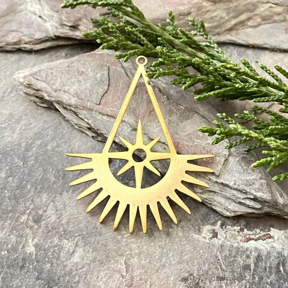 Jewelry Making Charm, Stainless Steel, Laser Cut Sun (Single Piece) 2055