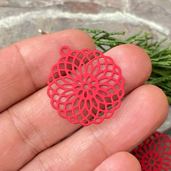 Stainless Steel Earrings: Lotus and Eye Charms - Hypoallergenic Jewelry 2047