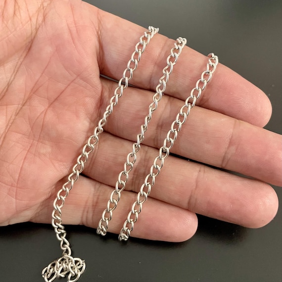 Antique Silver Plated Chain, Jewelry Supplies (1 Meter Length) - 9018
