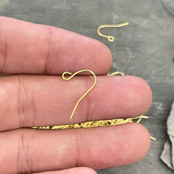 Gold Plated Earring Hooks: Brass DIY Jewelry Findings - 100 Pieces - 5007