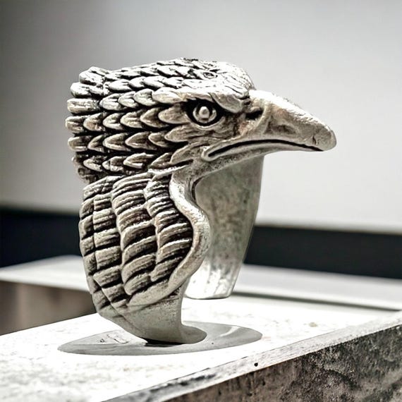 Antique Silver Plated Brass Adjustable Unique Ring. 4338