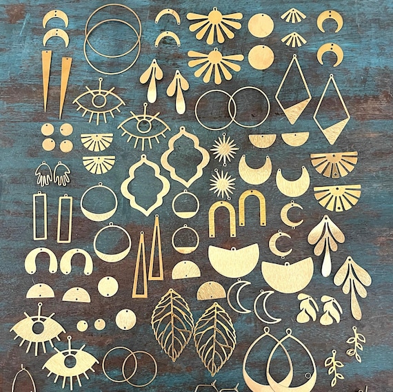 88 PCS Raw Brass Earring Findings: Jewelry Making Supplies