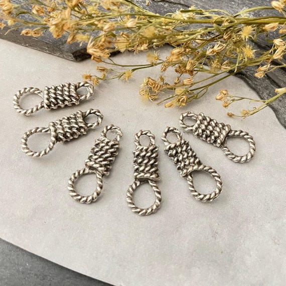 Silver Plated Earring Charms: Bohemian Jewelry Making Supply (6 Pieces) - 8195