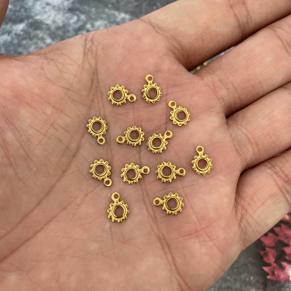 Handmade Brass Earring Charms - Jewelry Making Supplies and Findings - 3138