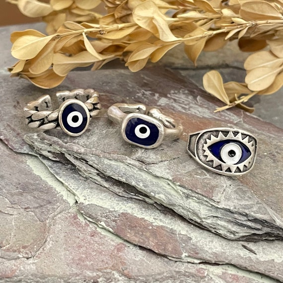 Evil Eye Celeste Rings. 3 Rings - 4499