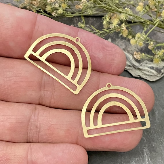 Brass Earring,charms for Earring Making,earring Findings,double Hole  Earring Pendant,earring Accessories,earring Parts Supply FQ0071 