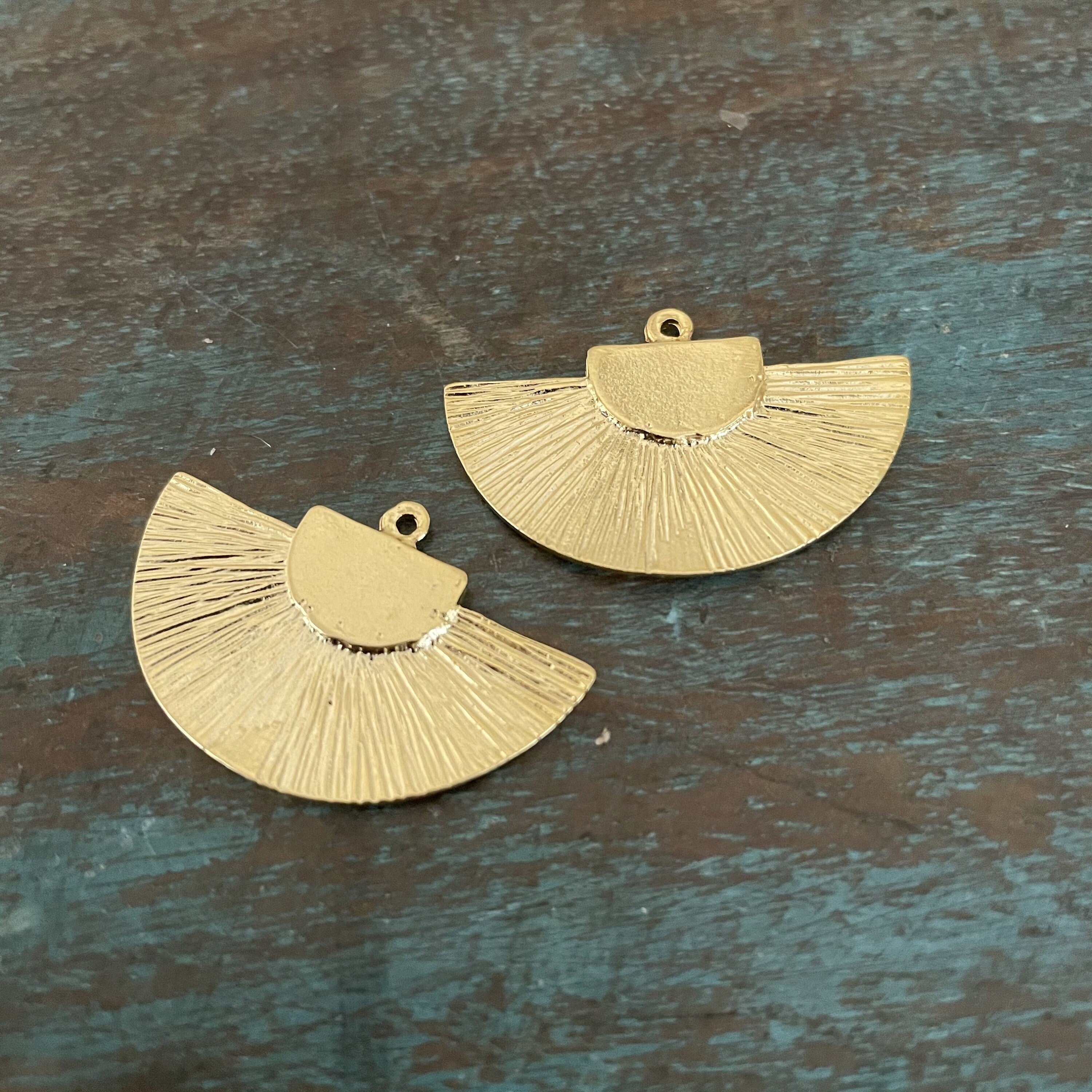 1140 Matte Gold Plated Earring Parts Bohemian Brass Earring