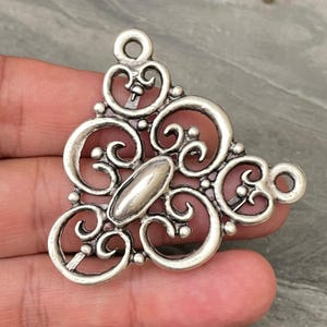Antique Silver Plated Brass Bohemian Necklace Pendant - 7011 image 2