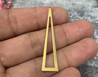 Raw Brass Triangle Charm, 50x11mm Earring Finding, Jewelry Making Parts - 3068