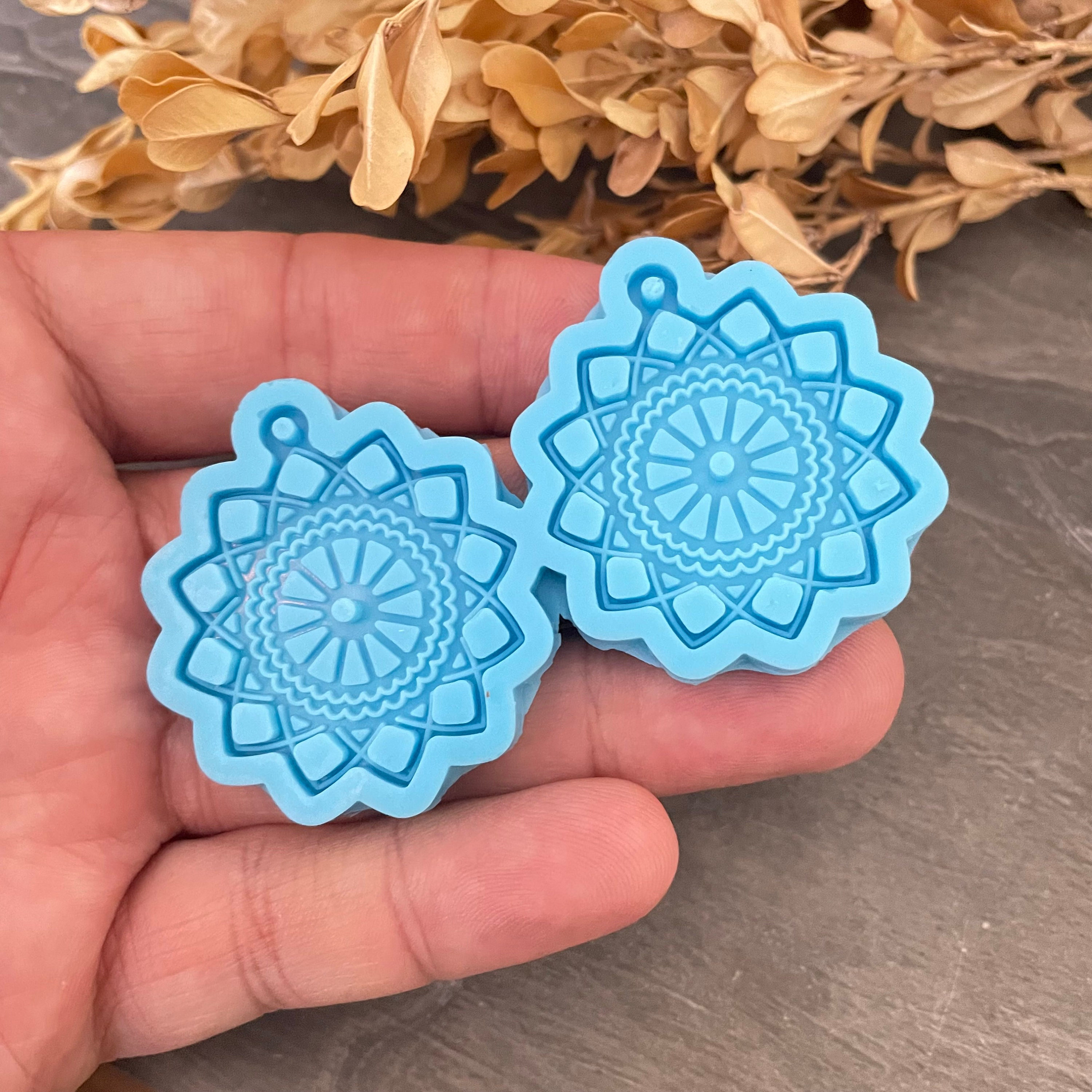 Mandala Earring Molds for Resin.Circle Earring Silicone Mold